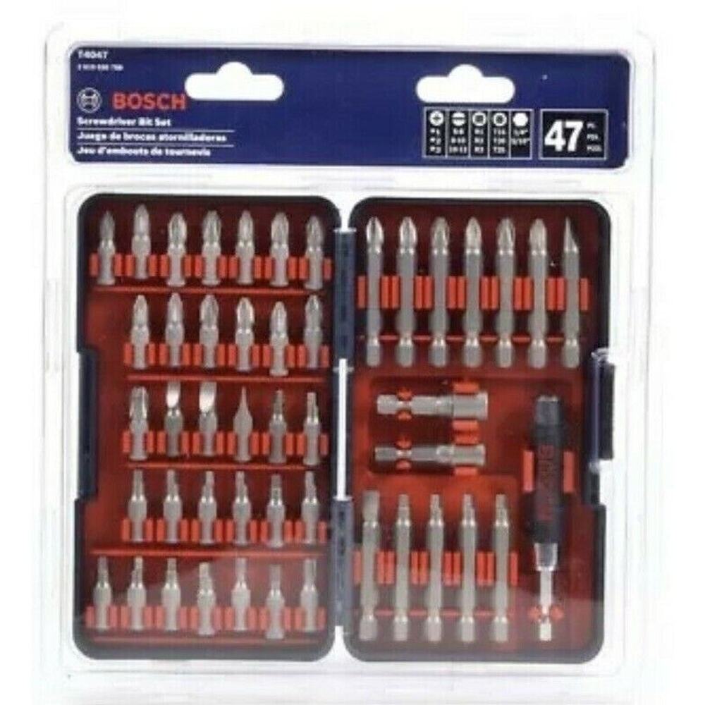Bosch T4047 Multi-Size Screwdriver Bit Set (47 Piece) 1-Pack. NEW